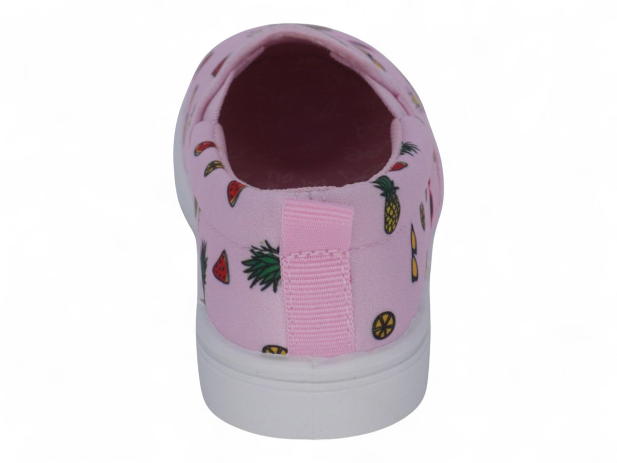 Girls Pink Summer Print Slip On