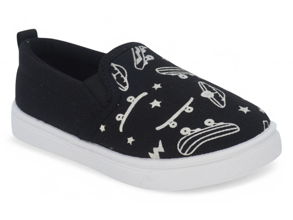 Toddler Black Skater Canvas Slip On