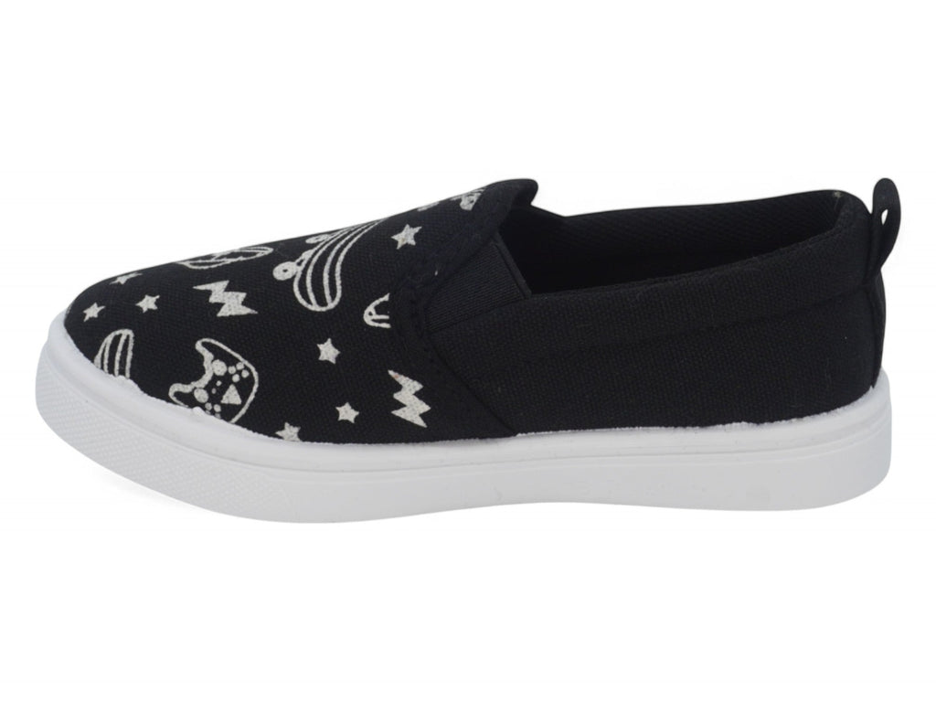 Toddler Black Skater Canvas Slip On