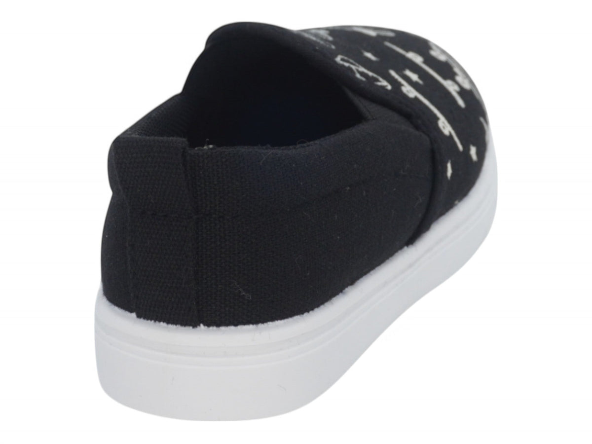 Toddler Black Skater Canvas Slip On